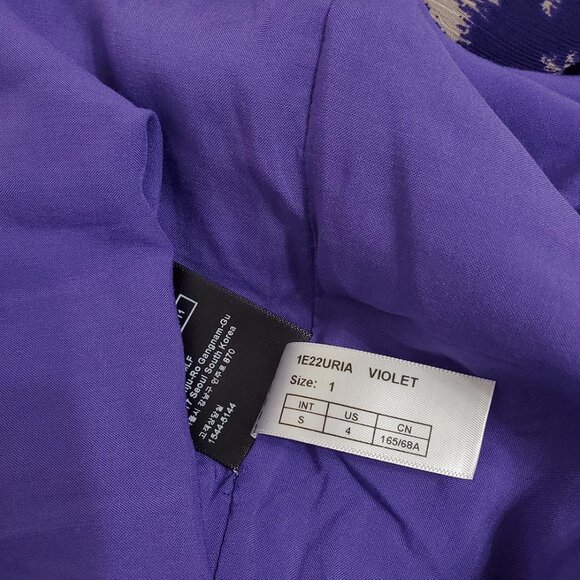 ba&sh Womens Uria Midi Skirt Small Violet Floral A-Line Tiered Lined Pur… - Picture 15 of 16